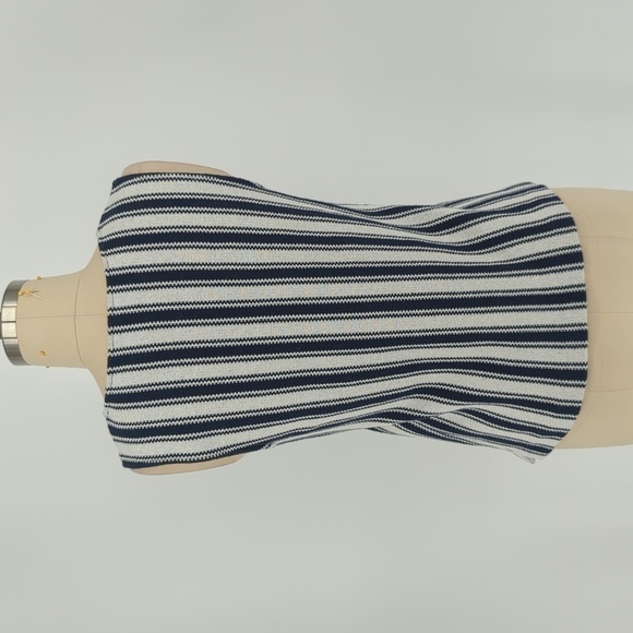 Theory Striped Knit Tank Top Blue White S retro casual folk art cottagecore - Picture 2 of 4